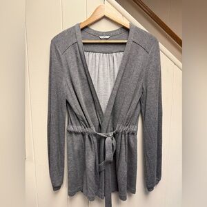 Club Monaco Grey Belted Open Front Wrap Cardigan Size Small/Medium